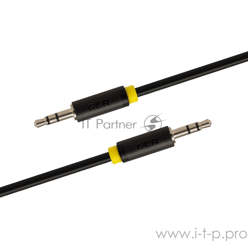 Кабель Greenconnect Кабель аудио 0.5m jack 3,5mm/jack 3,5mm черный, желтая окантовка, ультрагибкий, 28 AWG, M/M, Premium , экран, стерео(GCR-AVC1114-0.5m)