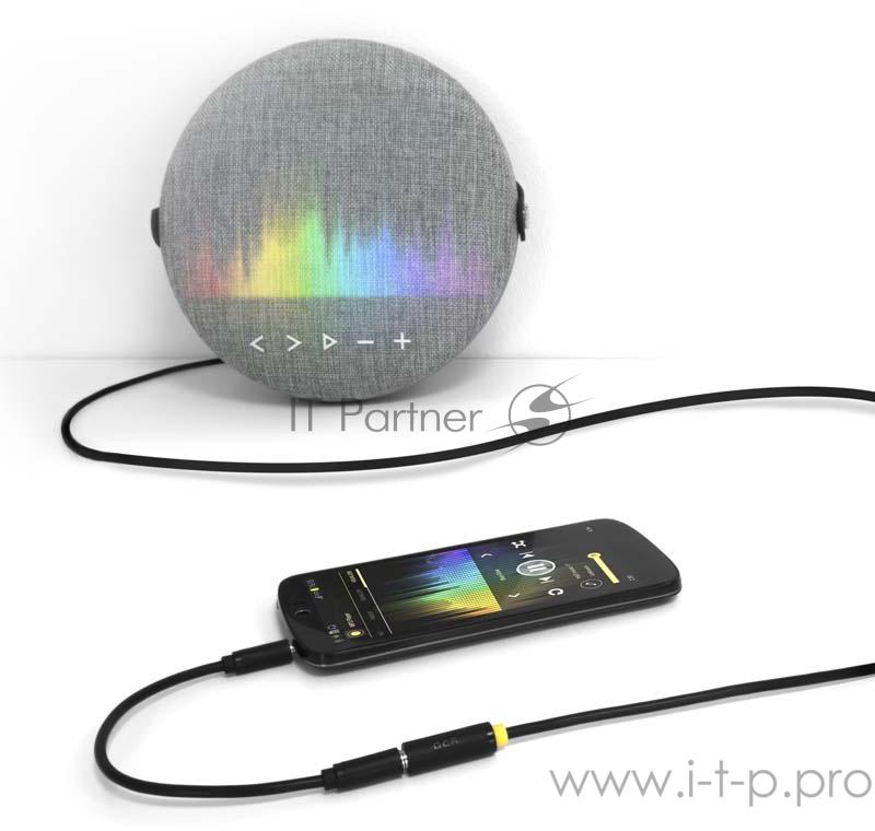 Кабель Greenconnect Удлинитель аудио 0.25m jack 3,5mm/jack 3,5mm черный, желтая окантовка, ультрагибкий, 28AWG, M/F, Premium , экран, стерео(GCR-STM1114-0.25m)