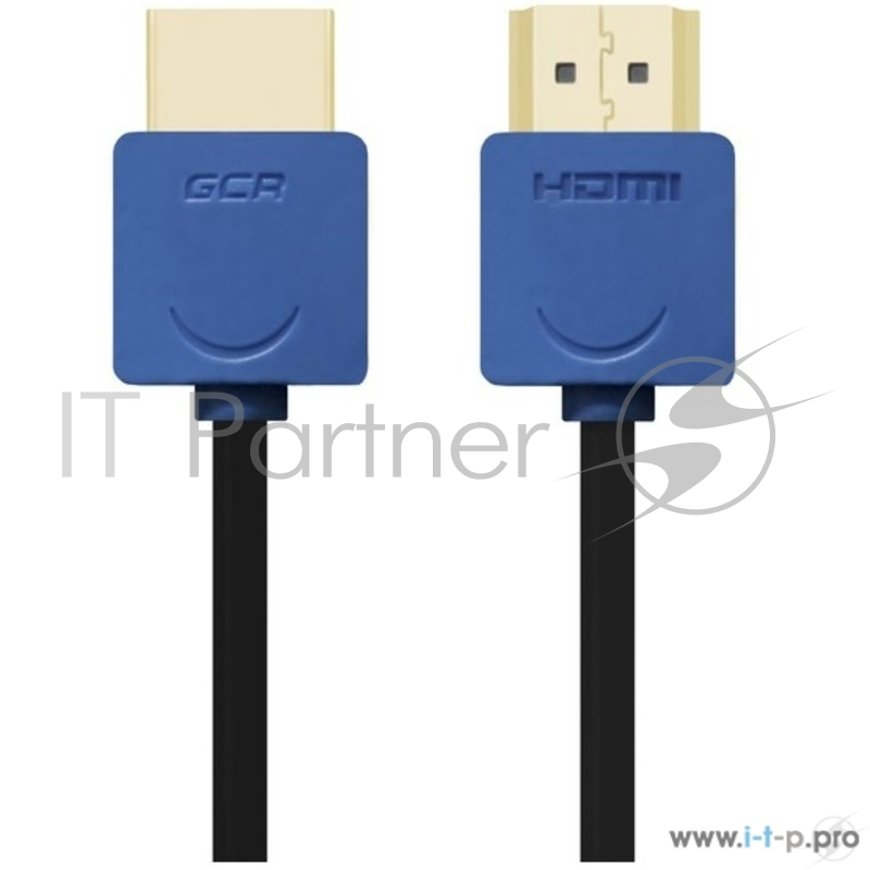 Кабель Greenconnect Кабель 3.0m HDMI версия 1.4, черный, синие коннекторы, Slim OD3.8mm, 32/32 AWG, позолоченные контакты, Ethernet 10.2 Гбит/с, 3D, 4K, Premium , экран(GCR-HM530-3.0m)
