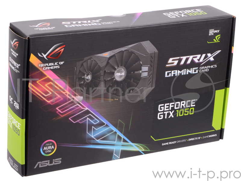 Видеокарта ASUS GeForce GTX 1050 2ГБ STRIX-GTX1050-O2G-GAMING (GeForce GTX 1050, DDR5, 2xDVI, HDMI, DP) (PCI-E)
