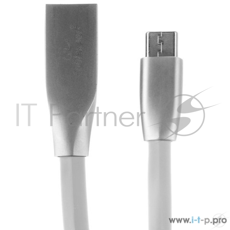 Кабель Cablexpert Кабель USB 2.0 CC-G-mUSB01W-1M AM/microB, серия Gold, длина 1м, белый, блистер