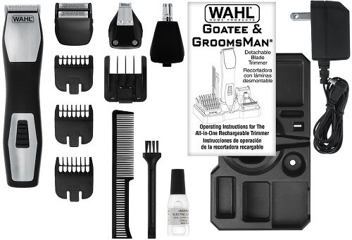 Триммер Wahl GroomsMan Pro черный/серебристый (насадок в компл:3шт)