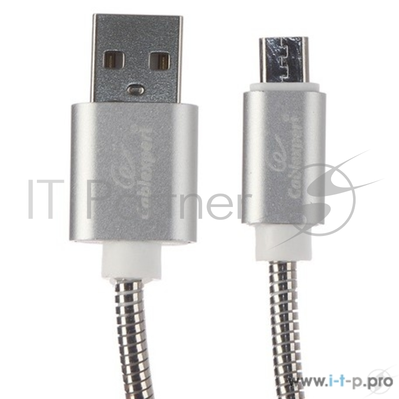 Кабель Cablexpert Кабель USB 2.0 CC-G-mUSB02S-1.8M AM/microB, серия Gold, длина 1.8м, серебро, блистер
