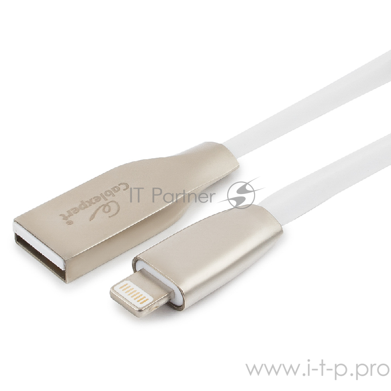Кабель Cablexpert Кабель для Apple CC-G-APUSB01W-1M, AM/Lightning, серия Gold, длина 1м, белый, блистер