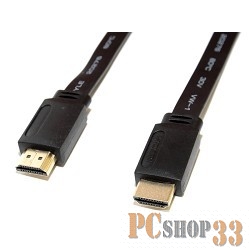 Кабель HDMI / DVI 5bites APC-185-005 Кабель HDMI M / HDMI M V1.4b, высокоскоростной, ethernet+3D, зол.разъемы, плоский, 5м.