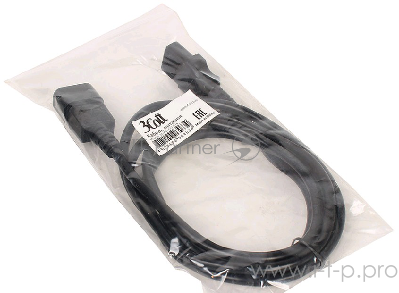 Кабель питания 3Cott 3C-PC-C13-C14, 1.8м, для подключения монитора к системному блоку, 10A