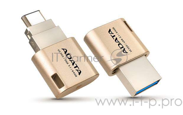 Флеш Диск 32GB A-DATA Choice UC350, USB3.1/Type-C, Золотой