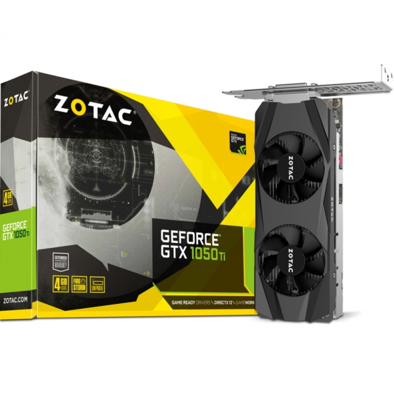 Видеокарта Zotac GTX1050 Ti LP PCI-E 4096Mb (ZT-P10510E-10L) PCI-E 3.0, ядро - 1290 МГц, Boost - 1392 МГц, память - 4 Гб GDDR5 7000 МГц