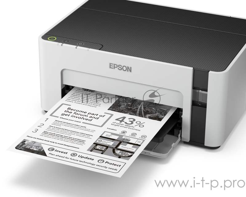 Принтер струйный Epson M1100 (C11CG95405) A4 USB серый/черный