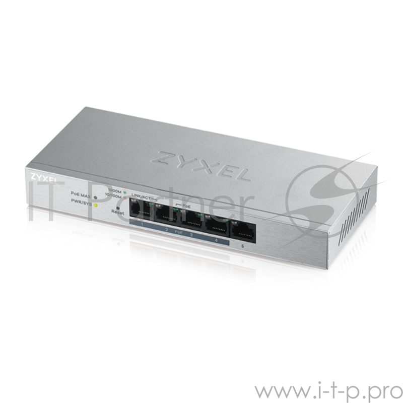 Коммутатор Zyxel GS1200-5HPv2-EU0101F 5G 4PoE+ 60W управляемый