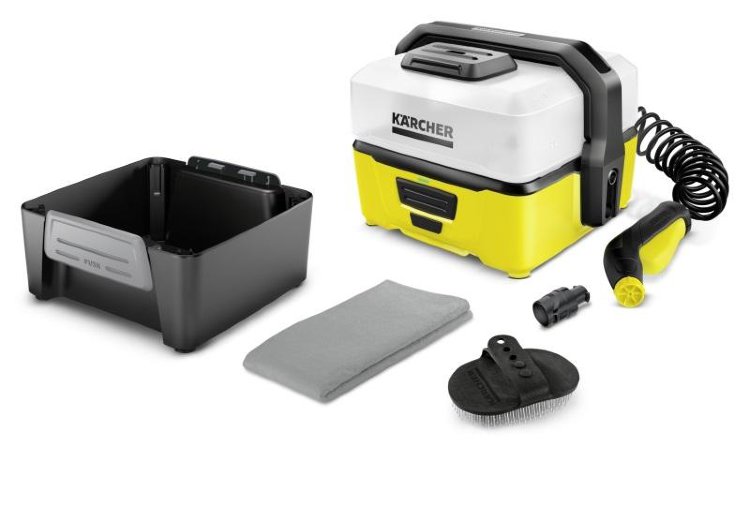 Минимойка Karcher OC 3 Pet, давление пара 4 бар, набор насадок, аккумулятор