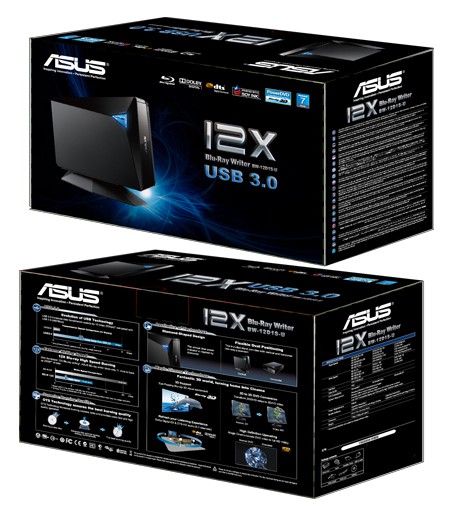 Привод внешний Blu-Ray RE Asus BW-12D1S-U/BLK/G/AS черный USB RTL