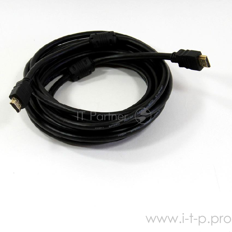 Кабель HDMI-19M --- HDMI-19M ver 2.0+3D/Ethernet,2 фильтра 5m Telecom (TCG200F-5M)