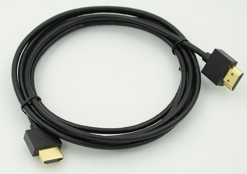 Кабель HDMI Gold Plated Connector, Ver1.4, Ultra Slim HDMI(19pin)/HDMI(19pin) (2м) феррит.кольца Поз