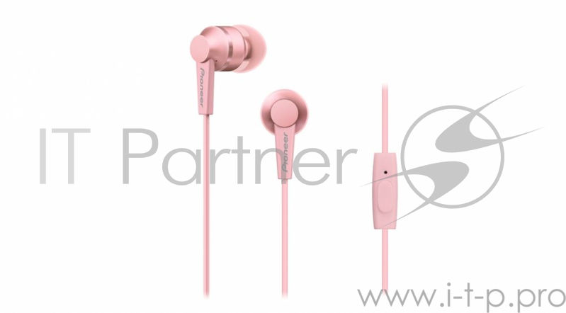 Наушники вкладыши Pioneer SE-C3T-P 1.2м розовый проводные (в ушной раковине)