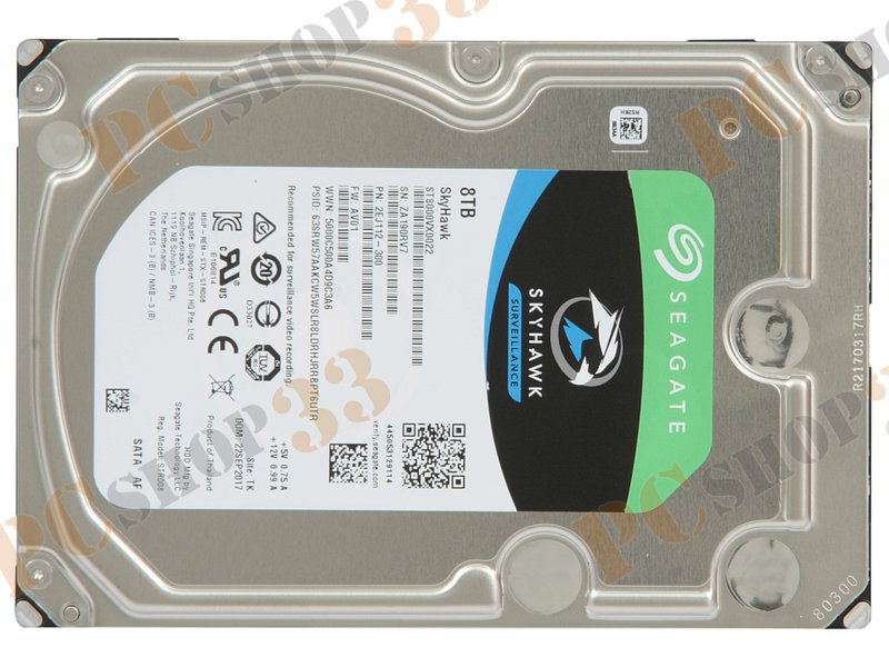 Жесткий диск 8ТБ Seagate SkyHawk Surveillance ST8000VX0022, 7200 об/мин, 256МБ (SATA III), 3.5