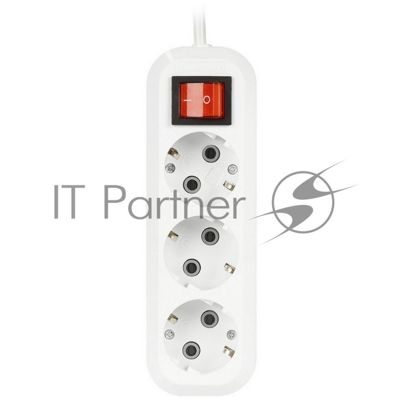 Удлинители бытовые, Сетевые фильтры, Тройники Smartbuy SBE-16-3-10-ZS Удлинитель 3 гнезда 10 метров 16А/3,5кВт с выключателем и заземлением ПВС 3х1,0