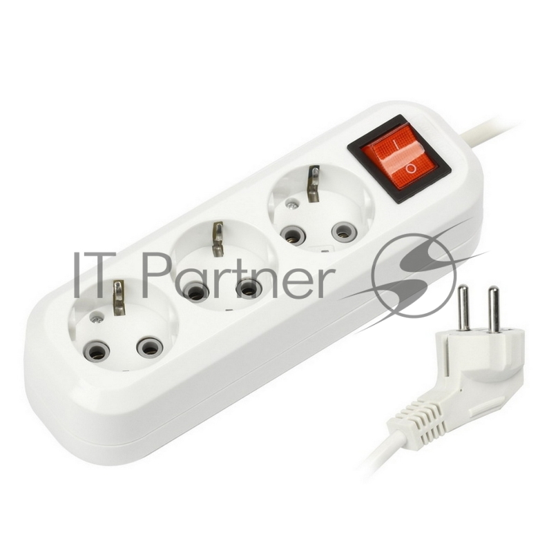 Удлинители бытовые, Сетевые фильтры, Тройники Smartbuy SBE-16-3-10-ZS Удлинитель 3 гнезда 10 метров 16А/3,5кВт с выключателем и заземлением ПВС 3х1,0