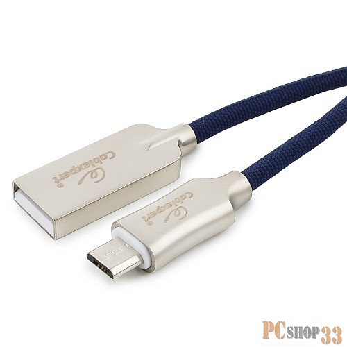 Кабель Cablexpert Кабель USB 2.0 CC-P-mUSB02Bl-1M AM/microB, серия Platinum, длина 1м, синий, блистер