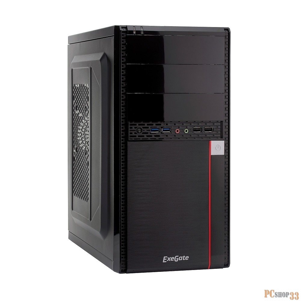 Корпуса Exegate EX277435RUS Корпус Minitower MA-371X Black, mATX UN400, 120mm 2*USB+2*USB3.0, Audio