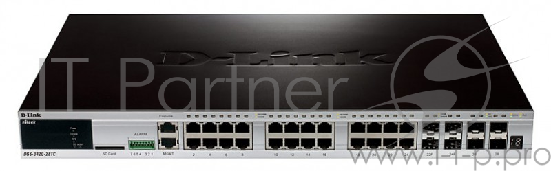 Коммутатор D-Link DGS-3420-28TC управляемый 24x10/100/1000BASE-T 4x10/100/1000BASE-T/Mini GBIC (SFP)