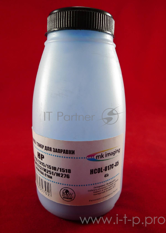 Тонер HP CP 1210/1215/1510/1518/1525/CM131 Cyan, химический (фл. 45г) B&W Premium (Mitsubishi) фас. России