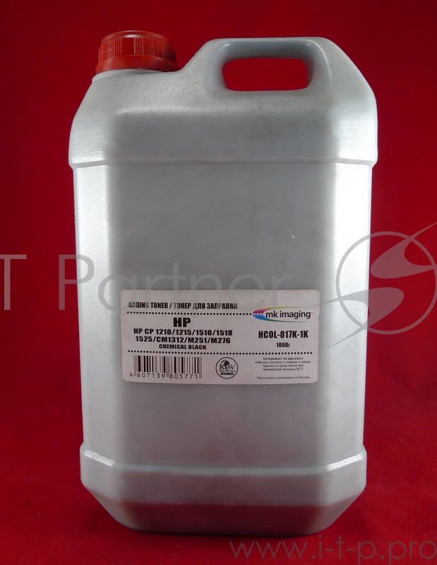 Тонер HP CP 1210/1215/1510/1518/1525/CM131 Black, химический (кан. 1кг) B&W Premium (Mitsubishi) фас. России