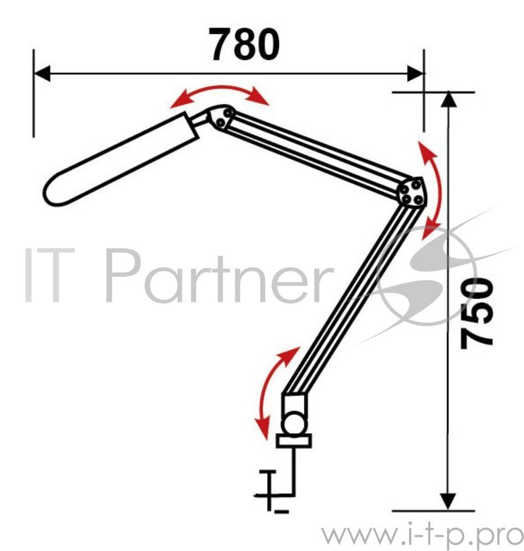 Светильник настольный Трансвит Delta/Wh на струбцине 2G7 люминесцентный белый 11Вт
