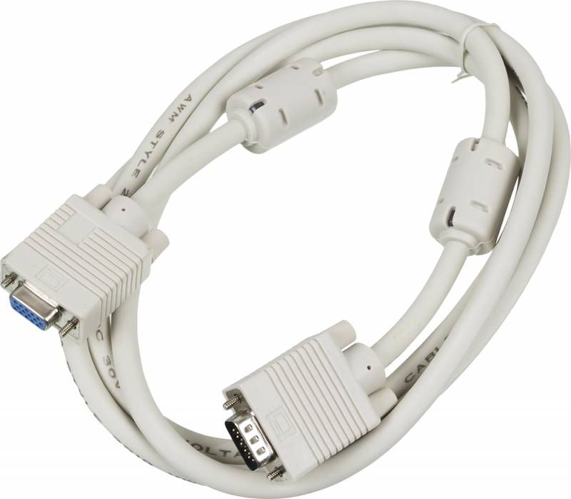 Кабель-удлинитель SVGA Ningbo CAB015S-06F VGA HD15 (m)/VGA HD15 (f) 1.8м феррит.кольца