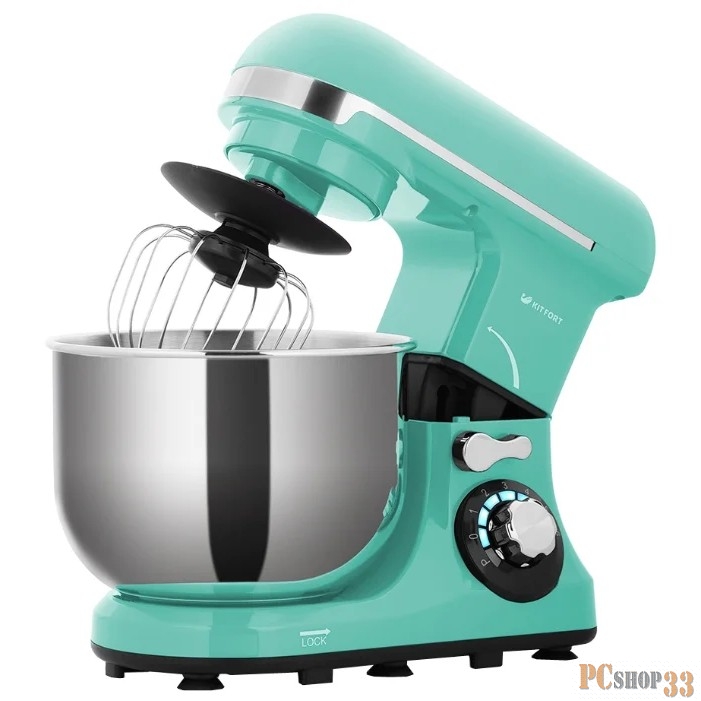 Миксер Миксер стационарный Kitfort KT-1337-3, Мощность: 600 Вт.Ёмкость чаши: 4 л.Бирюзовый