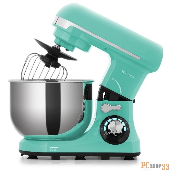 Миксер Миксер стационарный Kitfort KT-1337-3, Мощность: 600 Вт.Ёмкость чаши: 4 л.Бирюзовый