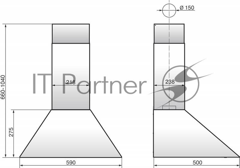 Вытяжка каминная Elikor White Storm 60П-650-П3Л белый управление: ползунковое (1 мотор)