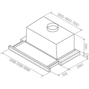 Вытяжка встраиваемая Jet Air Aurora LX/GRX/F/50 нержавеющая сталь управление: кнопочное (1 мотор)