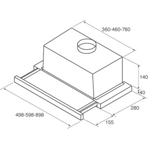 Вытяжка встраиваемая Jet Air Aurora LX/WH/F/60 белый управление: кнопочное (1 мотор)