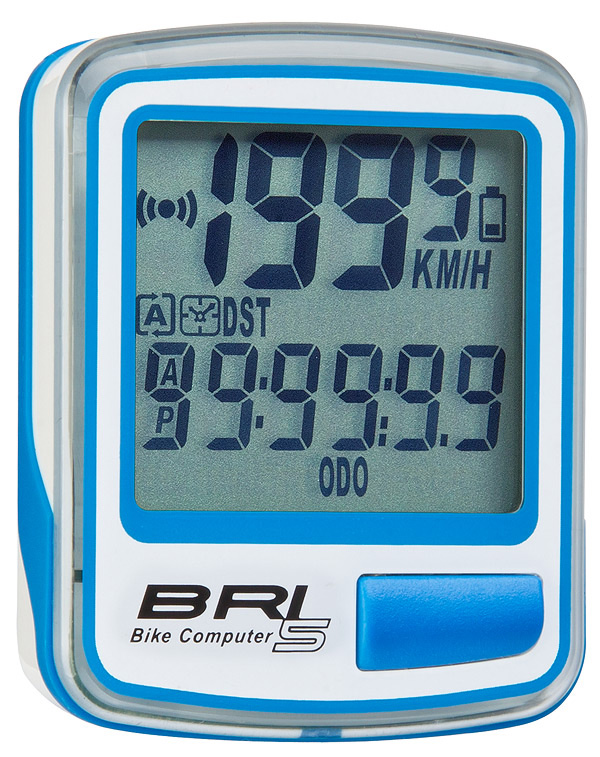 Велокомпьютер BRI-5, 5 функций Бело-синий