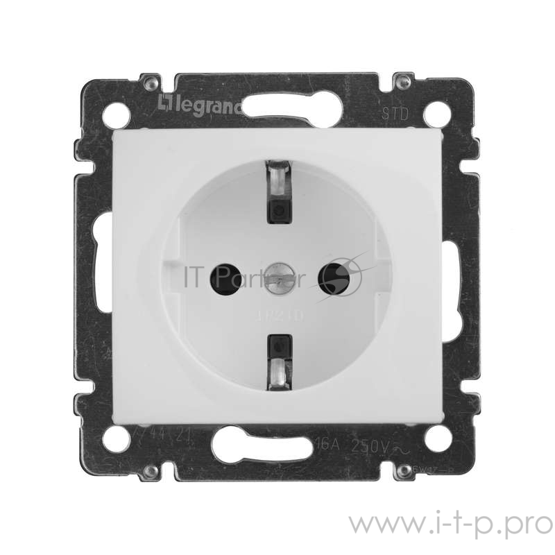 Legrand 774421 Розетка электрическая Valena с заземлением и шторками (белая)