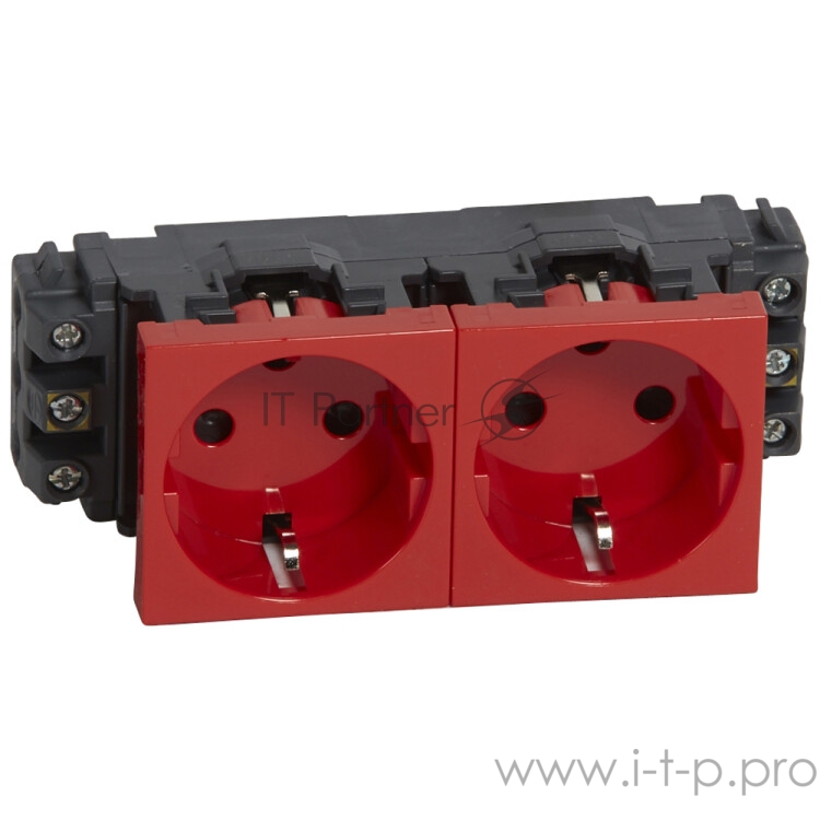 Электроустановочные изделия Legrand Legrand 077622 Розетка 2 х 2К+3 - Программа Mosaic - для монтажа на кабель-каналах - с винтовыми зажимами - с механической блокировкой