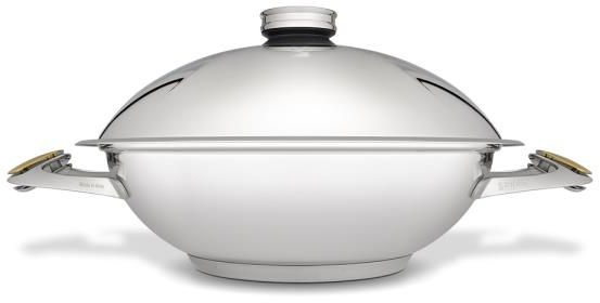 Сковорода ВОК (WOK) Zepter Masterpiece SL-Z-W3045 круглая ручка несъемная (с крышкой) серебристый