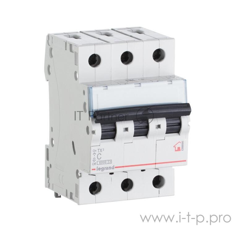 Вспомогательные элементы и аксессуары Legrand 404059 Автоматический выключатель TX3 6000 - 6 кА - тип характеристики C - 3П - 400 В~ - 32 А - 3 модуля