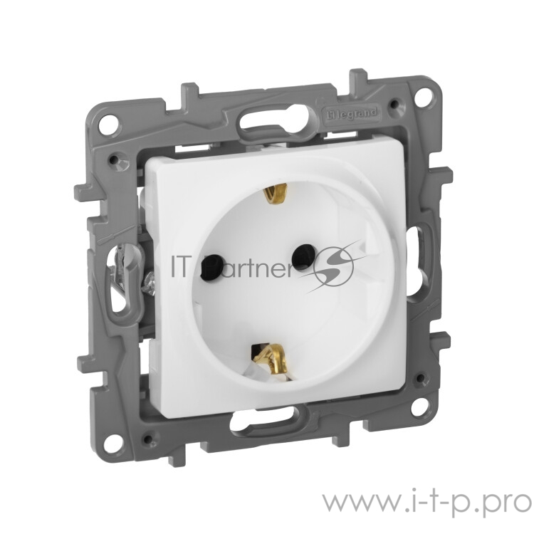 Розетки, выключатели и аксессуары Legrand 672222 Розетка 2К+З со шторками - немецкий стандарт - 16 А - 250 В~ - Etika - белый