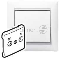 Розетки, выключатели и аксессуары Legrand 774442 Лицевая панель для розетки TV-R - Valena - белый
