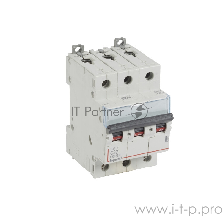 Вспомогательные элементы и аксессуары Legrand 407294 Автоматический выключатель DX3-E 6000 - 6 кА - тип характеристики C - 3П - 230/400 В~ - 32 А - 3 модуля