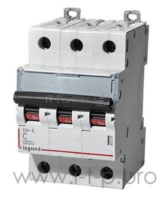 Вспомогательные элементы и аксессуары Legrand 407294 Автоматический выключатель DX3-E 6000 - 6 кА - тип характеристики C - 3П - 230/400 В~ - 32 А - 3 модуля