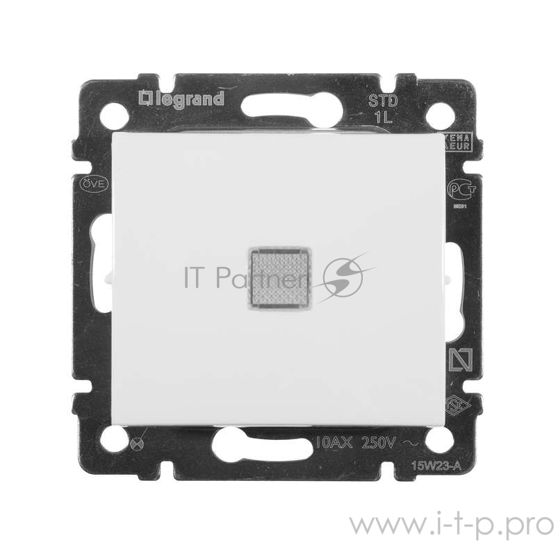 Розетки, выключатели и аксессуары Legrand 774410 Выключатель Valena одноклавишный с подсветкой белый