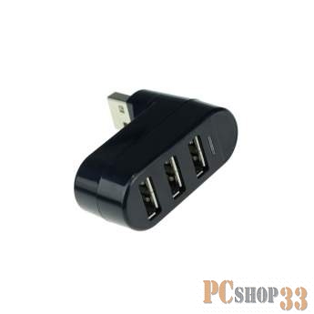 Контроллер ORIENT CU-212, USB 2.0 HUB 3 Ports, поворотный для ноутбука, черный (30796)