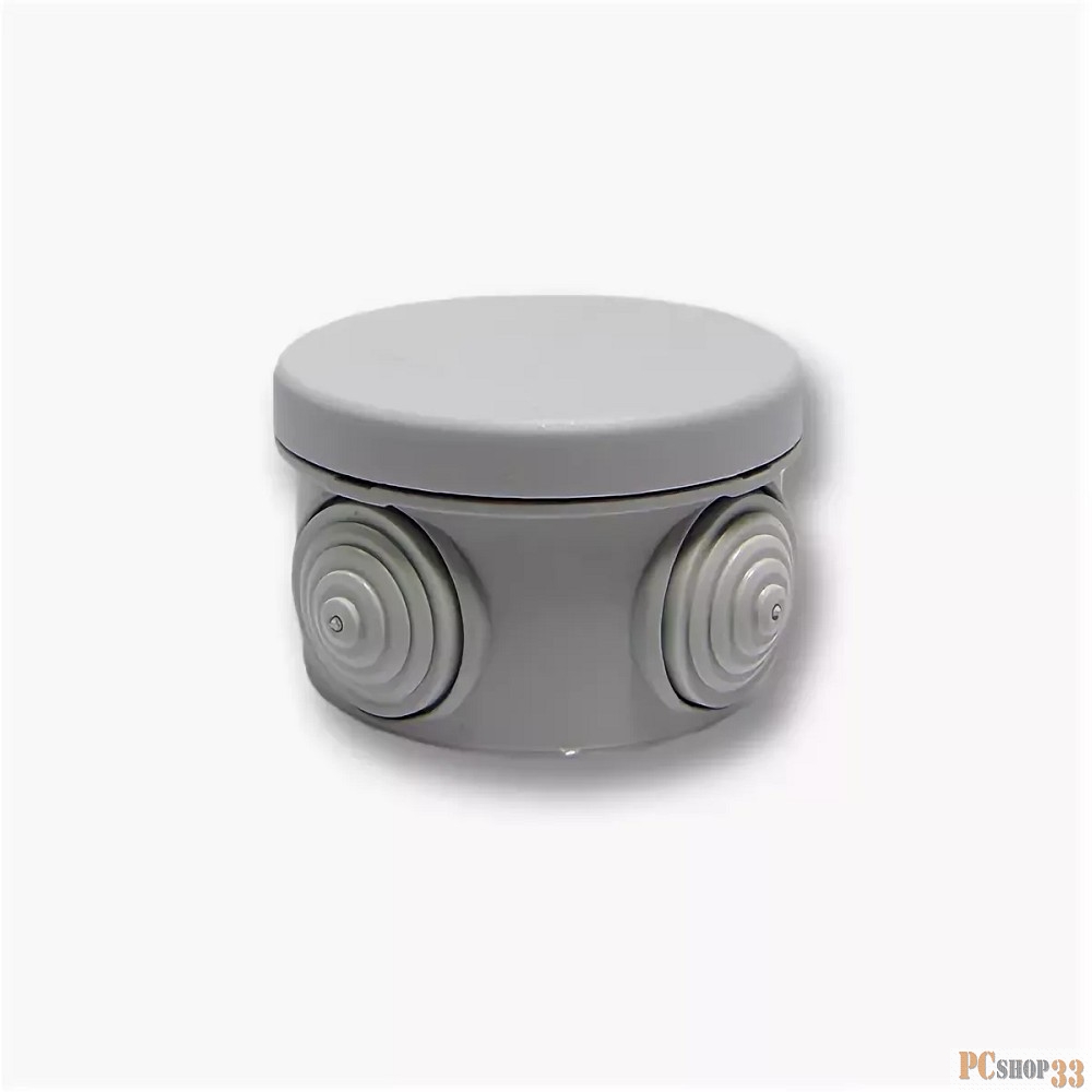 Коробки монтажные Рувинил 67010 Тусо.Коробка расп. для о/п, D = 60мм, Н = 40мм, 4ввода, IP55 (св.-серая)