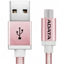Кабель A-DATA microUSB-USB для зарядки и синхронизации 1м, металлический, Rose Gold