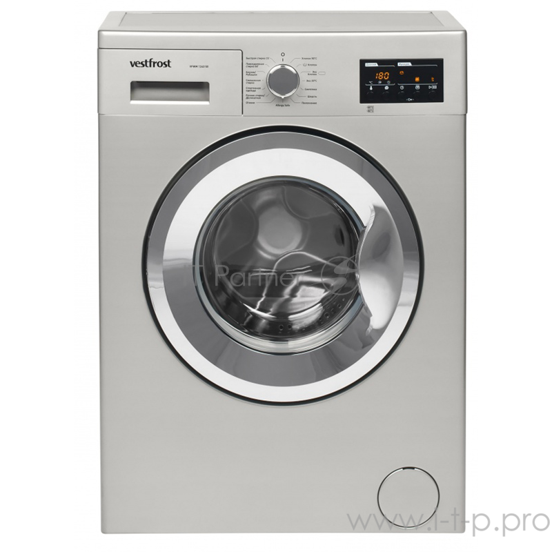 Стиральная машина Vestfrost 84.5x59.7x41.6 см, 15 программ, 1200 об/мин, 5 кг, LED дисплей, серебристая