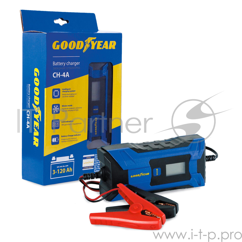 Электронное зарядное устройство GOODYEAR GY003001 CH-4A для свинцово-кислотных аккумуляторов CH-4A