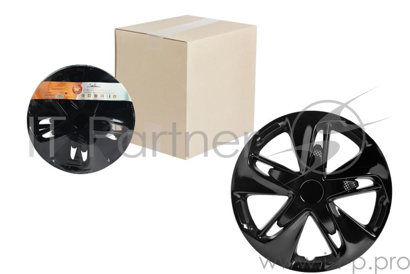 Колпаки на колёса AIRLINE AWCC-16-04 16'' ''супер астра'' черный глянец карбон компл. 2шт.